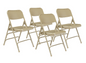 NPS® 300 Series Deluxe All-Steel Triple Brace Double Hinge Folding Chair - 4 Pack