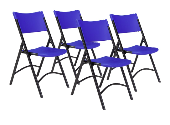 NPS® 600 Series Heavy Duty Plastic Folding Chair - 4 Pack