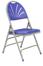 NPS® 1100 Series Deluxe Fan Back with Triple Brace Double Hinge Folding Chair - 4 Pack