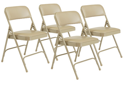 NPS® 1200 Series Premium Vinyl Upholstered Double Hinge Folding Chair - 4 Pack