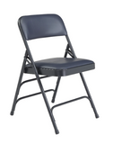 NPS® 1300 Series Premium Vinyl Upholstered Triple Brace Double Hinge Folding Chair - 4 Pack