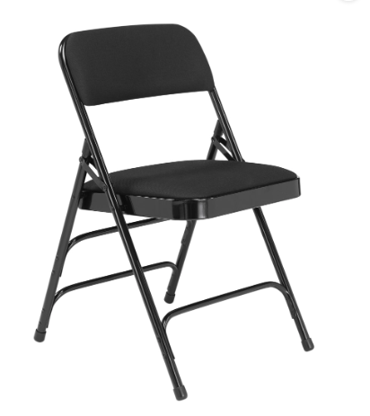 NPS® 2300 Series Deluxe Fabric Upholstered Triple Brace Double Hinge Premium Folding Chair - 4 Pack