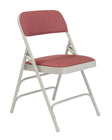 NPS® 2300 Series Deluxe Fabric Upholstered Triple Brace Double Hinge Premium Folding Chair - 4 Pack