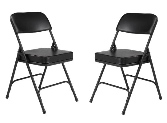 NPS® 3200 Series Premium 2” Vinyl Upholstered Double Hinge Folding Chair - 2 Pack