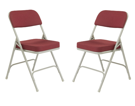 NPS® 3200 Series Premium 2” Vinyl Upholstered Double Hinge Folding Chair - 2 Pack