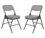 NPS® 3200 Series Premium 2” Vinyl Upholstered Double Hinge Folding Chair - 2 Pack